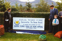 Bill McLaren and Lady Minto at opening ceremony of Field of Hope, 1992