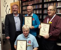 Grant Mcnaughton Chairman Of Hospital Broadcasting Association Presenting Certificates