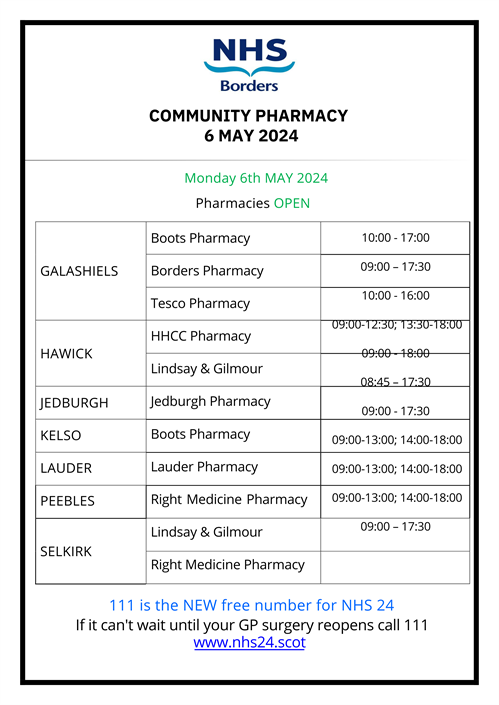 POSTER NHSB Community Pharmacy 6 MAY 2024 Opening Timespdf